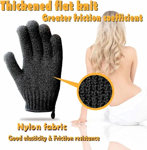 Miniatura 4 de MIG4U Guantes Exfoliantes para Ducha, Guantes de Baño para Lavado Corporal, Eliminación de Piel Muerta, Esponja Loofah de Limpieza Profunda