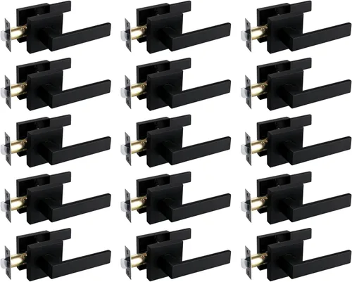 Miniatura 18 de NEWBANG Manija de palanca de puerta sólida con acabado negro mate