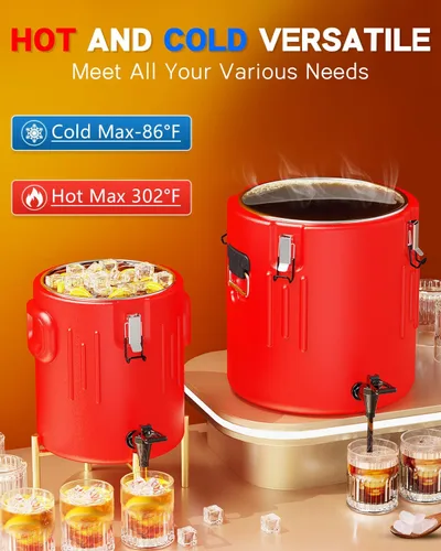 Miniatura 4 de Dispensador de bebidas aislado de 3.5 galones, dispensador de bebidas frías y calientes con interior de acero inoxidable 304 y boquilla, dispensador