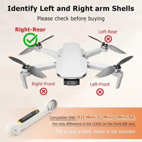 Miniatura 3 de Carcasa para brazo de cuerpo para DJI Mavic Mini 2 brazos, repuesto para DJI Mini/Mini SE/Mini 4K Drone Accesorios Piezas con herramientas