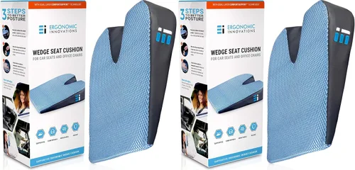 Miniatura 9 de Cojín de espuma viscoelástica para asiento de automóvil para conducir, cojín ergonómico de cuña para dolor de espalda, alivio de la ciática