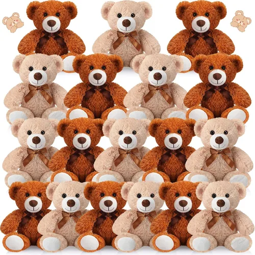 Zhanmai 18 osos de peluche de 14 pulgadas, regalos a granel, juguetes de oso de peluche para cumpleaños, baby shower, graduación, recuerdos de