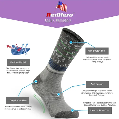 Miniatura 4 de Calcetines acolchados de lana merino para mujer con ligeros y suaves térmicos, para senderismo, senderismo, golf, senderismo, casual, para mujer