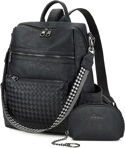 Miniatura 19 de AGLOD mochila de cuero para mujer, bolso de diseñador para damas, con correa para el hombro, bolso de trabajo de imitación, bolsos de mano