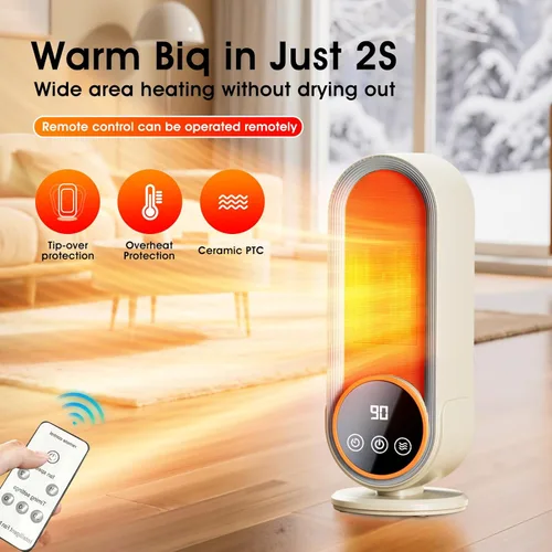 Miniatura 2 de Calentador de espacio para interiores - Calentador portátil de eficiencia energética con termostato ajustable, tecnología de cerámica de Púrpura