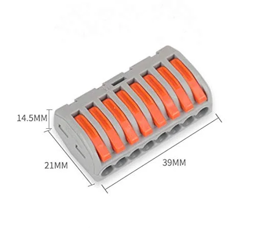 Miniatura 2 de Conector de alambre de tuerca de barra de acoplamiento de 8 puertos PCT-218 Conductor clasificado Cable terminal compacto Conectar