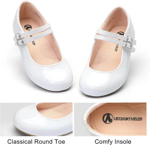 Miniatura 4 de MIXIN Zapatos de vestir para niñas, zapatos Mary Jane para niña, zapatos de ballet para el regreso a la escuela, zapatos de princesa para boda