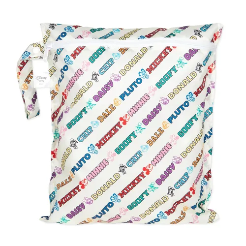 Bumkins Disney - Bolsa húmeda impermeable para bebé, viajes, traje de baño, pañal de tela, piezas de bomba, piscina, playa, ropa de gimnasio,