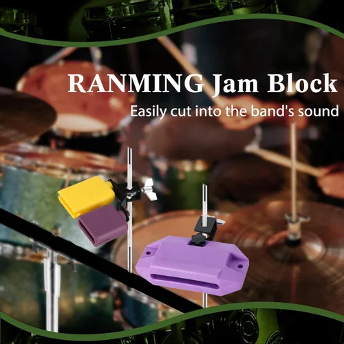Miniatura 7 de RANMIG - Bloque de mermelada de paso medio, bloque de percusión de 5.9 pulgadas, bloques de percusión musical de plástico, kit de instrumentos