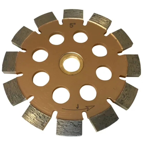 Miniatura 7 de Hoja de punto de inserción estilo sándwich de diamante de 4 pulgadas para extracción de juntas de mortero, ancho de segmento de doble capa de 1/4