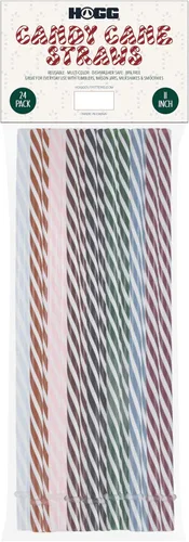 Miniatura 3 de Paquete de 24 popotes reutilizables, bastón de caramelo, pajitas de plástico reutilizables, sin BPA, aptas para lavavajillas, multicolor, repuesto