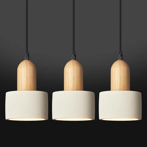 Miniatura 12 de Lámparas colgantes modernas de cemento blanco araña de luces lámparas de techo de madera para isla de cocina dormitorio comedor sala de estar bar