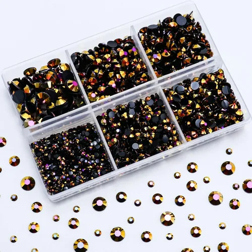Miniatura 20 de 3000 PIEZAS de Brillantes de Resina con Dorso Plano, 2mm 3mm 4mm 5mm 6mm Rosa Claro AB, Brillantes de Resina en Gel con Dorso Plano para Vasos