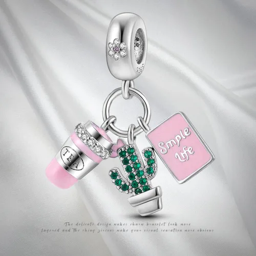 Miniatura 73 de Pandach Dijes colgantes de plata de ley 925 para pulseras y collares, dijes colgantes de Madonna con cuentas de girasol, joyería para mujer