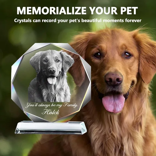 Miniatura 2 de Marco de fotos de cristal para mascotas, regalos conmemorativos para perros por pérdida de perro, regalos conmemorativos de mascotas para gatos