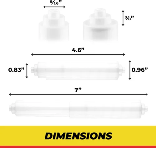 Miniatura 7 de Qualihome Universal de Reemplazo de Rodillo de Papel Higiénico con Resorte de Plástico, Blanco, Rodillo de Reemplazo de Papel Higiénico Blanco