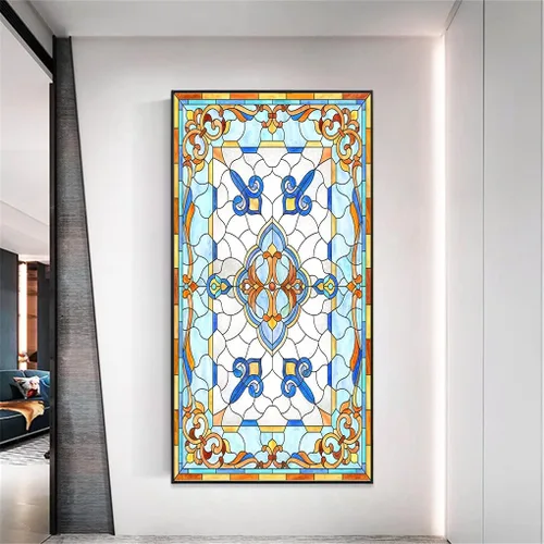 Miniatura 3 de Lámina decorativa para ventana, privacidad, multicolor, hermoso estilo iglesia, 39, esmerilado, tintado de ventana para oficina en casa
