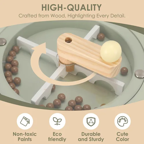 Miniatura 2 de Pithfor Juguete Cafetera de Madera para Niños con Molinillo, Juego de Simulación Electrodomésticos de Cocina y Accesorios Juguete Regalo para Niños