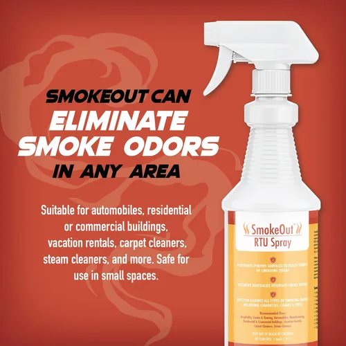 Miniatura 2 de SmokeOut - Spray eliminador de olores para humo y olores fuertes, fuerza comercial, acción rápida, no tóxico (32 onzas líquidas)