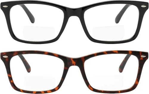 Miniatura 2 de Yogo Vision Gafas de lectura bifocales, paquete de 2 unidades, lectores bifocales de calidad cómoda para hombres y mujeres
