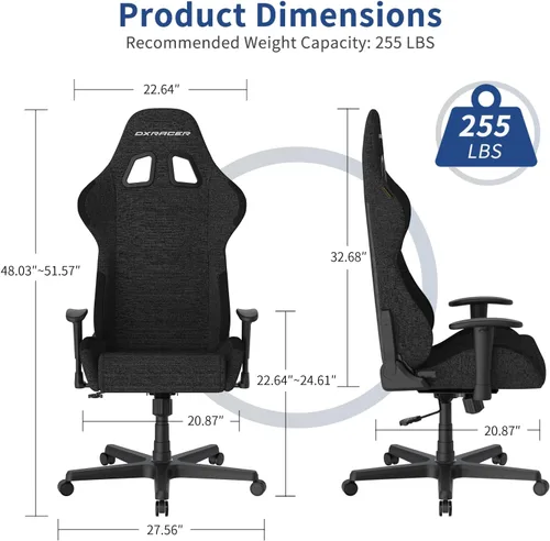 Miniatura 3 de DXRacer Formula - Silla ergonómica para computadora y videojuegos, reposacabezas de espuma viscoelástica, soporte lumbar, tela resistente al agua