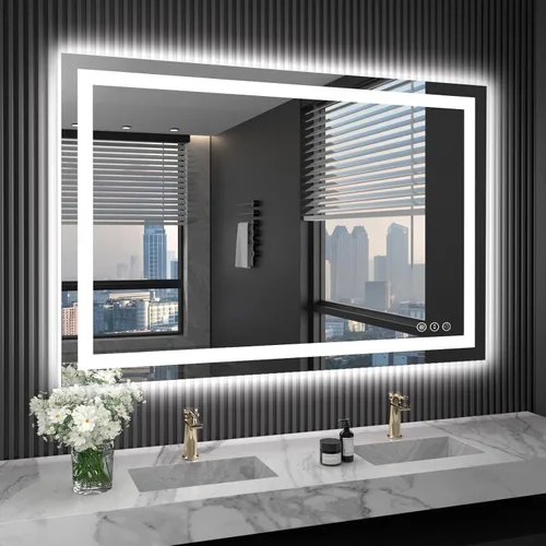 Miniatura 20 de LOAAO Espejo de Baño LED de 40"X32" con Luces, Antivaho, Regulable, Retroiluminación RGB + Iluminación Frontal, Espejo de Tocador de Baño