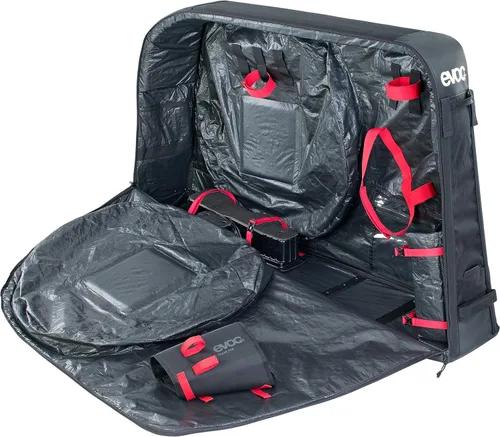 Miniatura 5 de EVOC Bolsa para bicicleta de carretera con bloque de bicicleta de policarbonato moldeado y ruedas de patinaje (285L, negro)