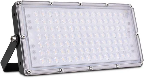 papasbox Luz de inundación LED de 100 W para exteriores, luces de seguridad para exteriores de 8000 lúmenes, luces LED blancas cálidas de 3000 K,