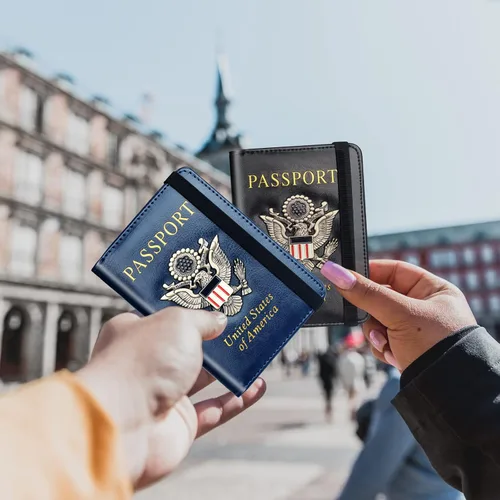 Miniatura 7 de Herain Soporte para pasaporte, cartera para pasaporte, funda para pasaporte, accesorios de viaje, funda de metal para pasaporte, libro de pasaporte