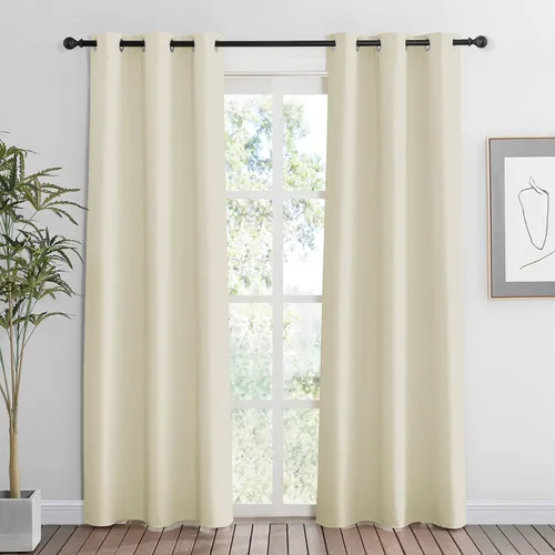Miniatura 131 de RYB HOME Cortinas opacas de cocina de 36 pulgadas de largo, tratamiento de privacidad para ventanas pequeñas, aislamiento térmico, telón de fondo