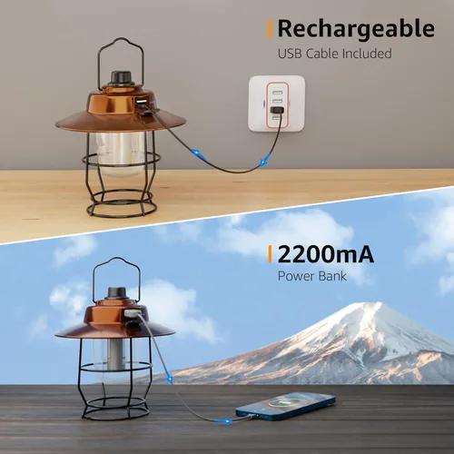 Miniatura 6 de Lepro Bundle - 2 artículos: Linterna de camping LED recargable vintage Lepro y LE LED linterna de camping recargable, 1000LM, 4 modos de luz