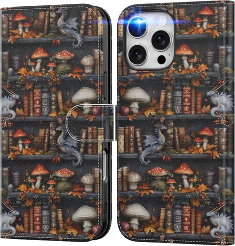 Miniatura 23 de DEENAKIN Funda tipo cartera para iPhone 15 con tarjetero + clip para efectivo, bloqueo RFID, protección contra caídas de grado militar y obras