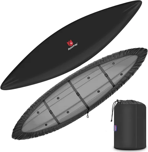 Funda para kayak de 9.3 a 10.5 pies, cubiertas de kayak marino de alto rendimiento 300D, impermeable, resistente a los rayos UV, resistente a la