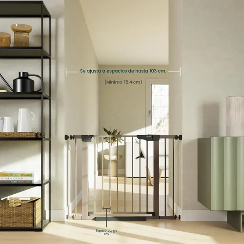Miniatura 2 de Cumbor Puerta para bebés de 29.7-40.6 pulgadas para escaleras, puerta de perro ganadora de los premios Mom's Choice Awards para puertas, puertas
