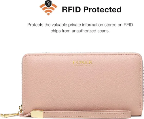 Miniatura 4 de Carteras de cuero para mujeres cuero genuino RFID bloqueo caja de regalo embalaje