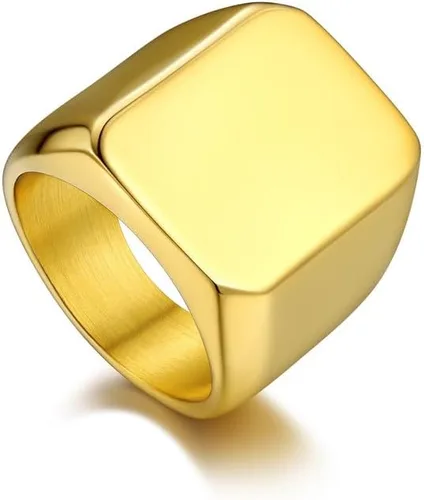Miniatura 17 de Bandmax Anillos de sello para hombre, acero inoxidable, chapado en oro de 14 quilates, negro, minimalista, simple, anillo para hombres y mujeres