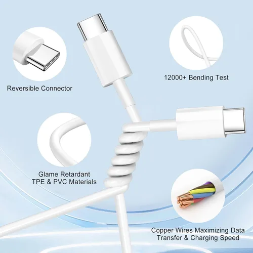 Miniatura 5 de Cargador A/C de doble puerto para iPhone 17 16 15, doble cargador USB A/C, bloque de carga rápida, paquete de 2 cargadores USB C rápidos de carga
