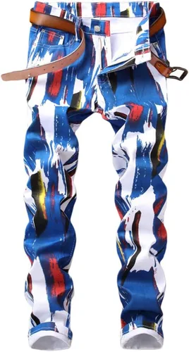 Miniatura 106 de Enrica Pantalones vaqueros estampados casuales para hombre