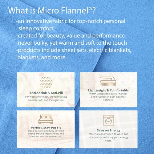 Miniatura 4 de Thermee Micro Flannel Juego de sábanas tamaño individual XL, lavar y secar a máquina, sin pelusas, con bolsillo profundo y fundas de almohada