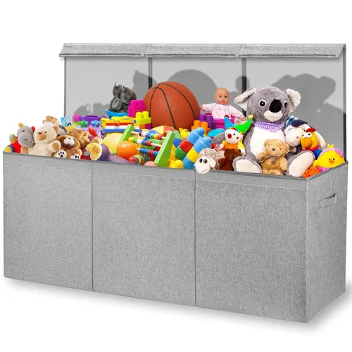 Miniatura 8 de Zebra Baby Organizador de almacenamiento de juguetes para niños y niños pequeños, 40 x 13.5 x 16.5 pulgadas, baúl plegable grande para juguetes