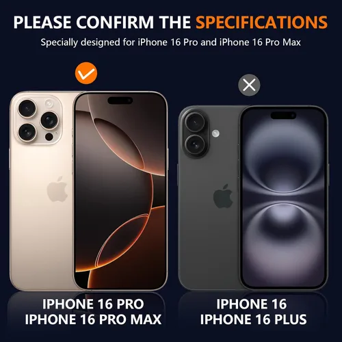 Miniatura 2 de Suoman Protector de lente de cámara para iPhone 16 Pro Max /16 Pro, película de vidrio templado de dureza 9H, destello sin obstrucciones, cubierta