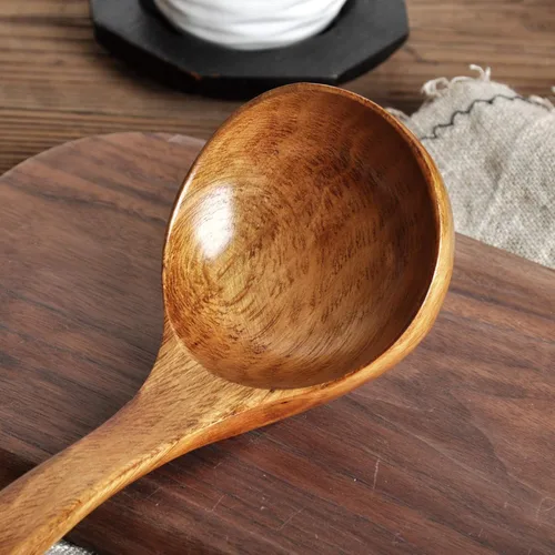 Miniatura 5 de FJNATINH Cucharón de Madera con Mango Largo, Cucharón de Sopa Hecho a Mano para Cocina