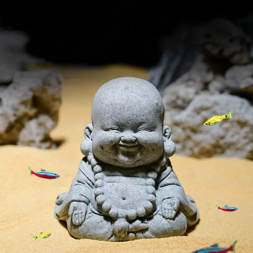 Miniatura 4 de livelyfish Decoración de pecera de Buda, figuras asiáticas de Buda de piedra para acuario, jardín zen, estatua de pecera, decoración de esculturas