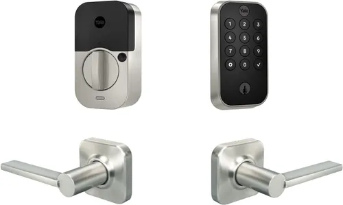 Miniatura 7 de Yale Assure Lock 2 - Cerradura con teclado y Bluetooth con palanca Norwood en cuero negro satinado