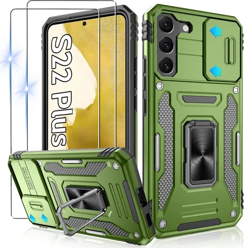 Miniatura 198 de Gritup para Samsung Galaxy S22 Funda con protectores de pantalla HD de 2 paquetes y cubierta deslizante para la cámara, protección contra caídas
