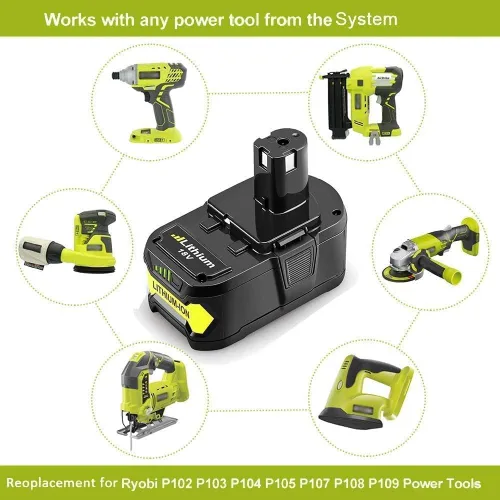 Miniatura 3 de Paquete de 2 baterías P108 de 18 V compatibles con Ryobi 18V ONE+ batería de repuesto P108 P102 P103 P104 P105 P107 P109 P122