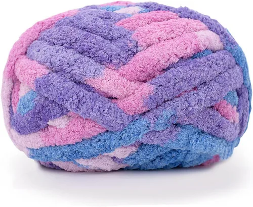 Miniatura 9 de Hilo de felpilla de punto grueso para mantas de tejer a mano, súper suave para mantas grandes jumbo (color rosa claro)