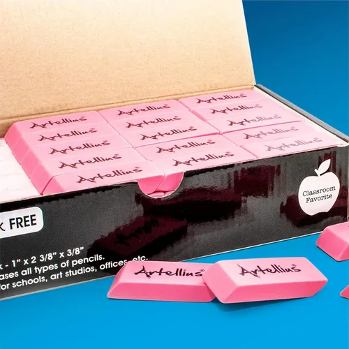 Miniatura 8 de Artellius Teacher Supplies - Gomas de borrar color rosa, grande, 150 unidades, para niños y uso en el aula