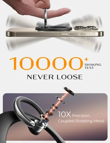 Miniatura 5 de LISEN para soporte de agarre de teléfono Magsafe, soporte de anillo magnético de rotación 360°, anillo magnético para soporte de estuche