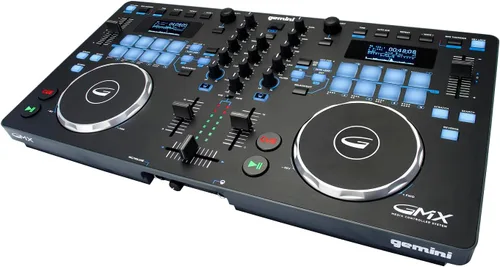 Gemini Sound GMX - Controlador DJ Versátil y Reproductor Multimedia - Sistema Compacto USB/MIDI con VirtualDJ LE, Ideal para DJs Móviles y
